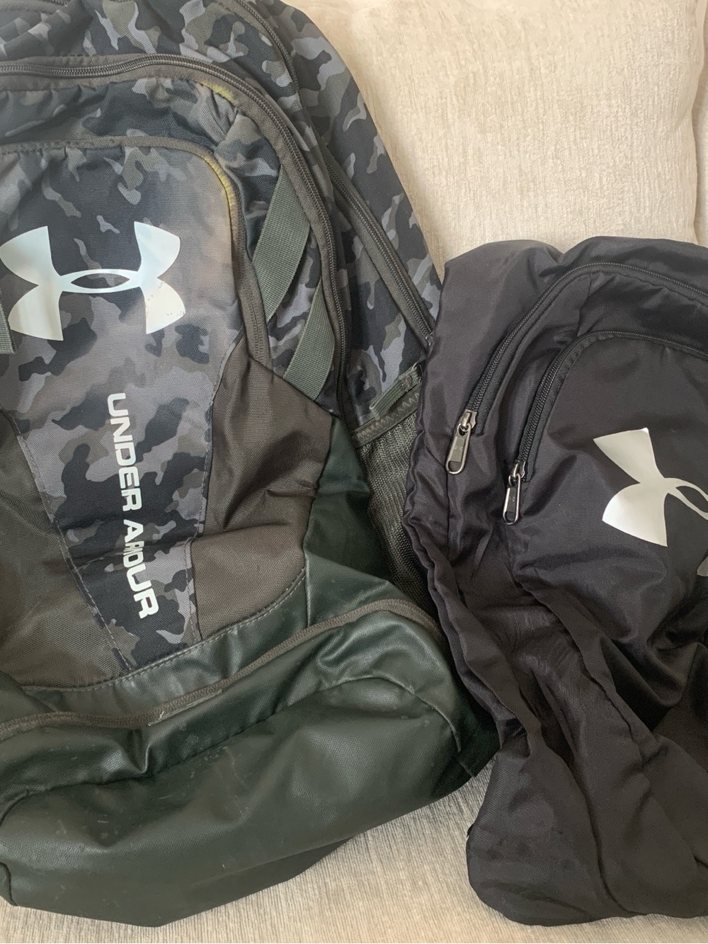 Under Armour Black and Green Camo Dual-Pack Backpack Set
